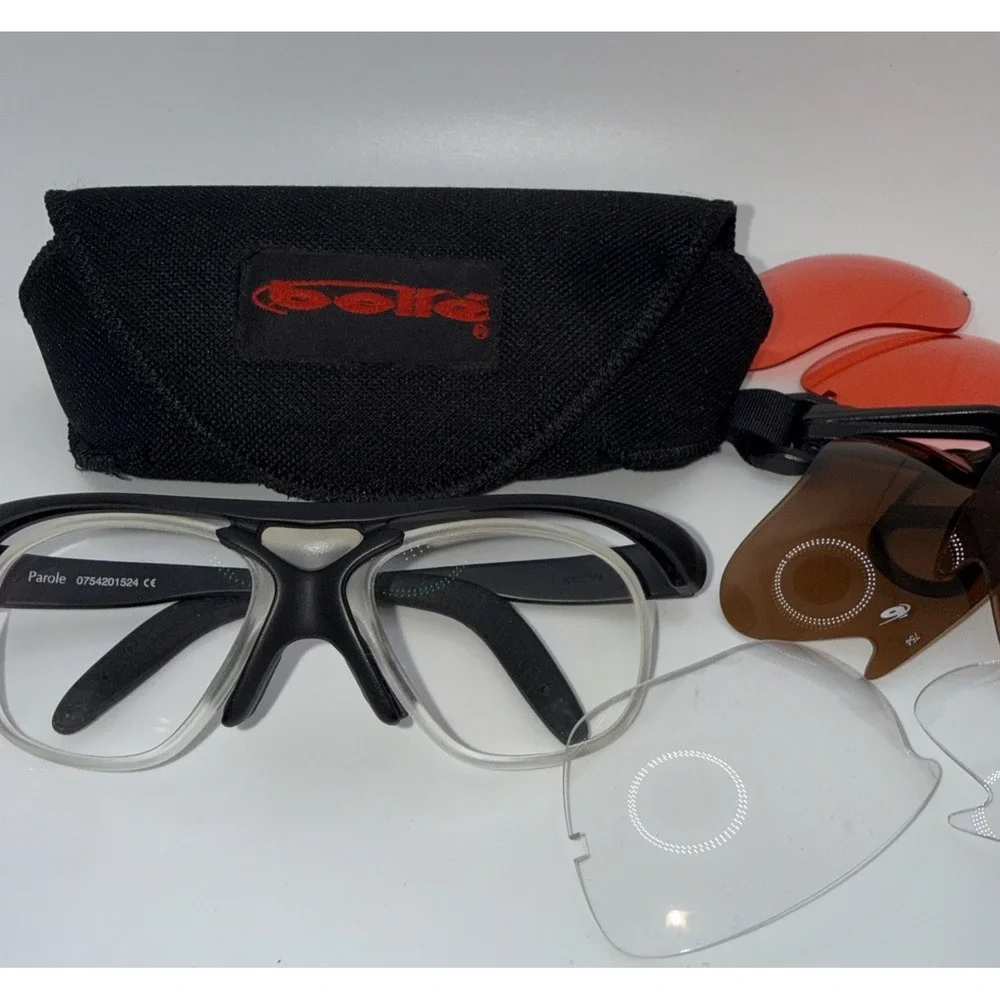 Bolle Parole Authentic Black Frame W/4 Lenses Original Case Vintage France Rare